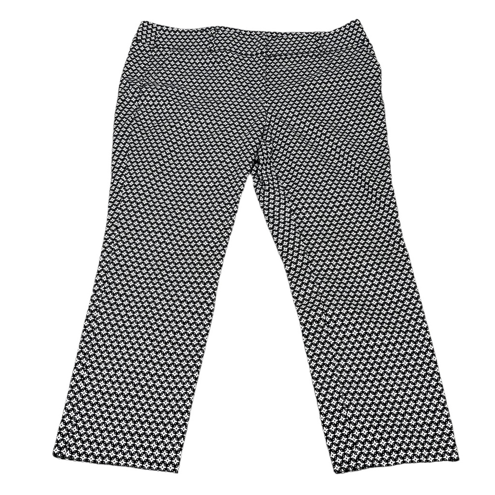 LOFT by Ann Taylor Marissa Skinny Black & White Geo Print Ankle Pants, Size 16 - Picture 4 of 12